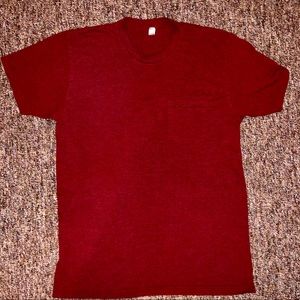 Red American Apparel Pocket T-shirt